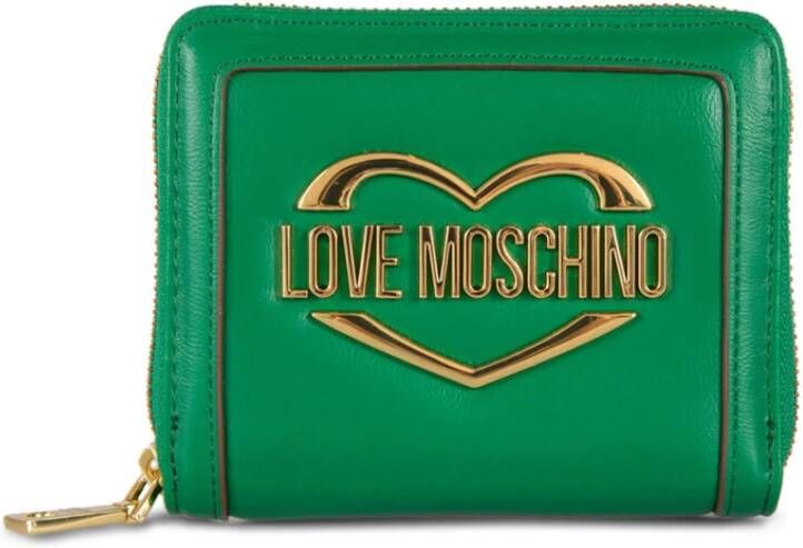 Love Moschino Dames Portemonnee en Kaarthouder van PU-leer met Ritssluiting Groen Dames