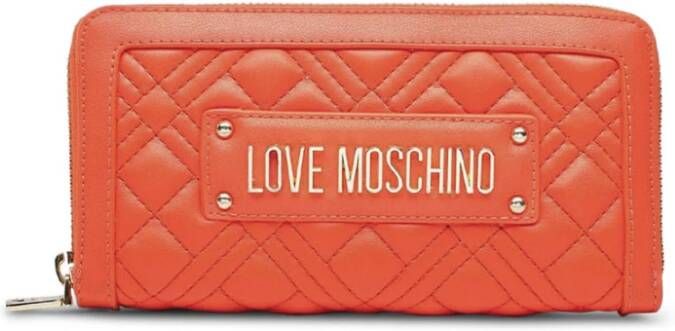 Love Moschino Polyurethaan portemonnee met meerdere vakken voor vrouwen Orange Dames