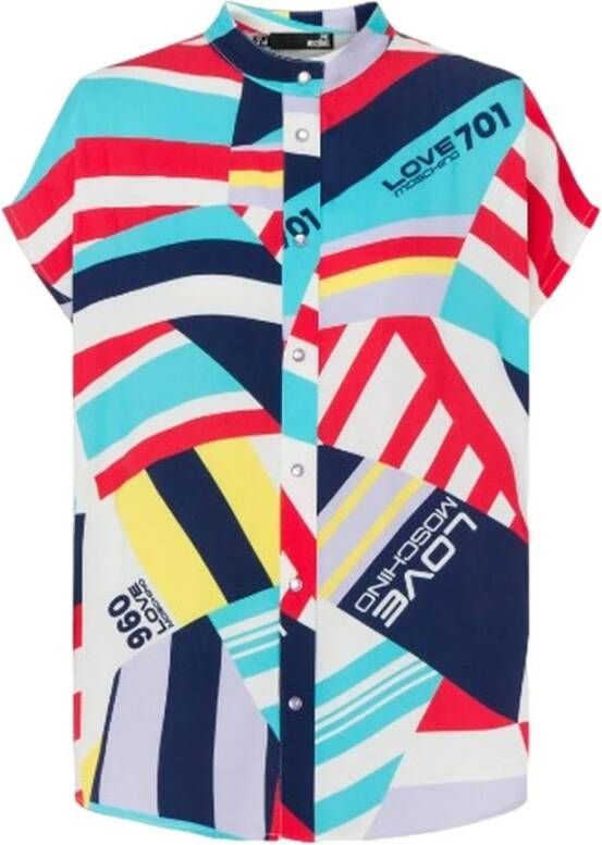Love Moschino Elegante en Comfortabele Korte Mouwen Shirt Meerkleurig Dames