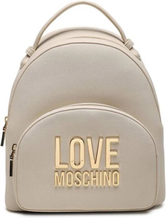 Love Moschino Ivoor Synthetische Rugzak voor Vrouwen Beige Dames