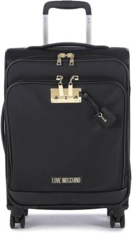 Love Moschino Elegante Kleine Nylon Trolley Zwart Dames