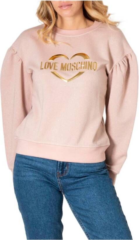 Love Moschino Gedrukte Roze Sweatshirt voor Vrouwen Roze Dames