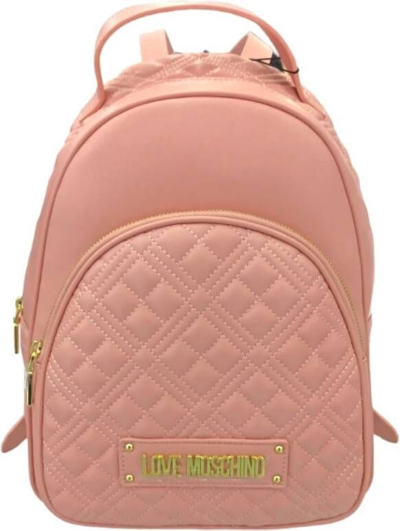 Love Moschino Gewatteerde PU-rugzak Roze Dames