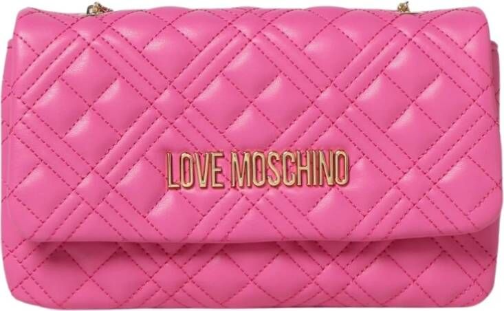 Love Moschino Gewatteerde PU Tas Roze Dames