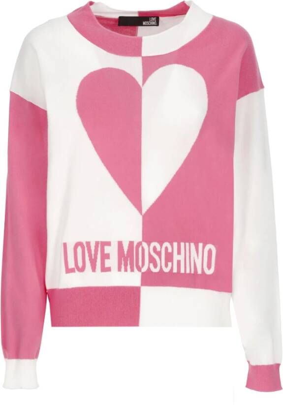 Love Moschino Gezellig Hart Sweater Roze Dames