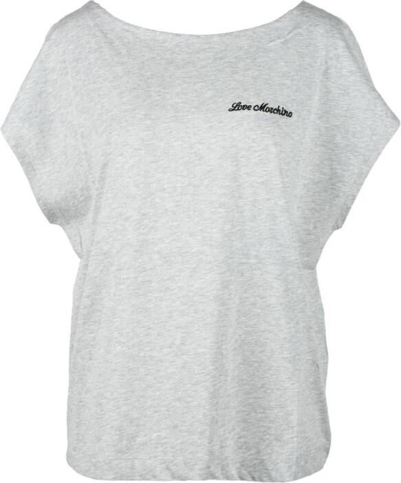 Love Moschino Grijze Katoenen T-Shirt Collectie Grijs Dames