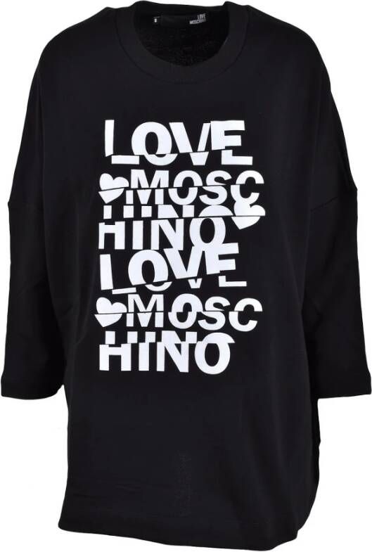 Love Moschino Grijze Sweatshirt voor Vrouwen Zwart Dames
