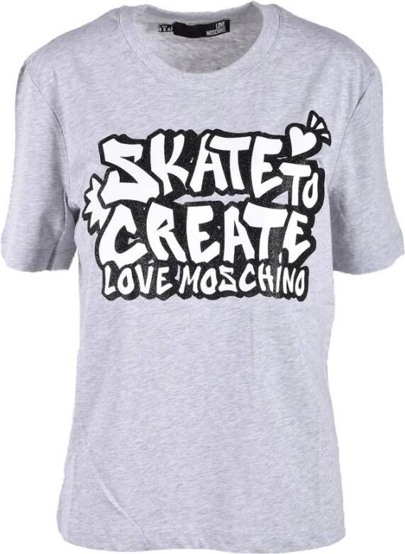 Love Moschino Grijze T-shirt uit de Collection Grijs Dames