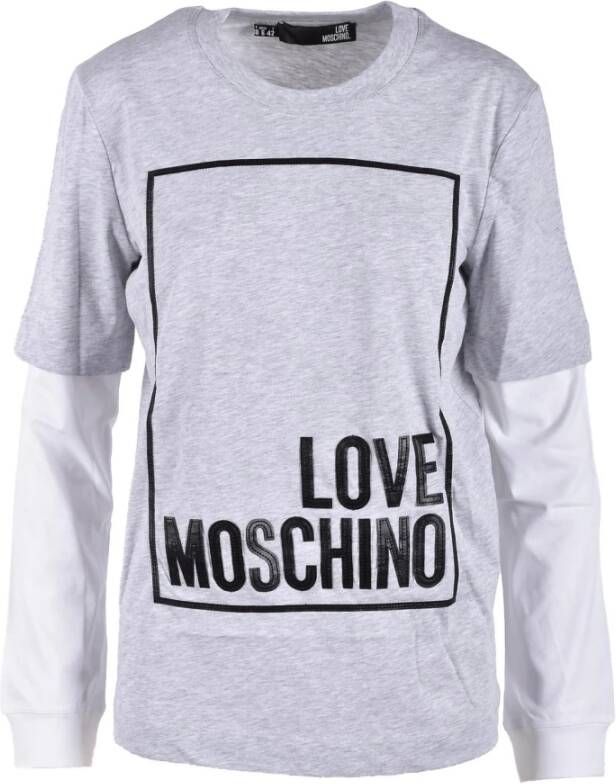 Love Moschino Grijze T-shirt uit de Collection Grijs Dames