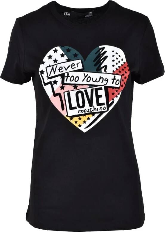 Love Moschino Groene T-shirt uit de Collection Zwart Dames