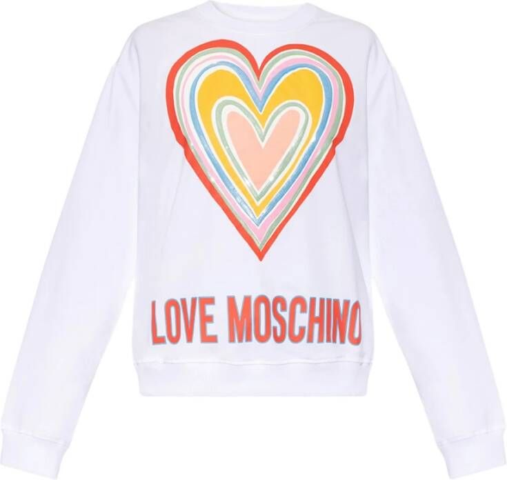 Love Moschino Handgemaakt wit trainingsshirt White Dames