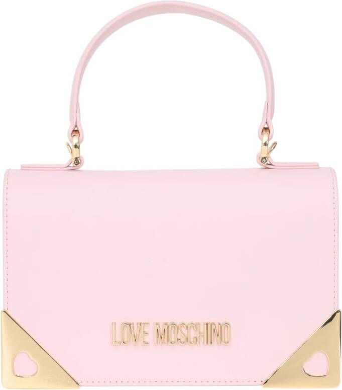 Love Moschino Roze Hart Flap Handtas Pink Dames