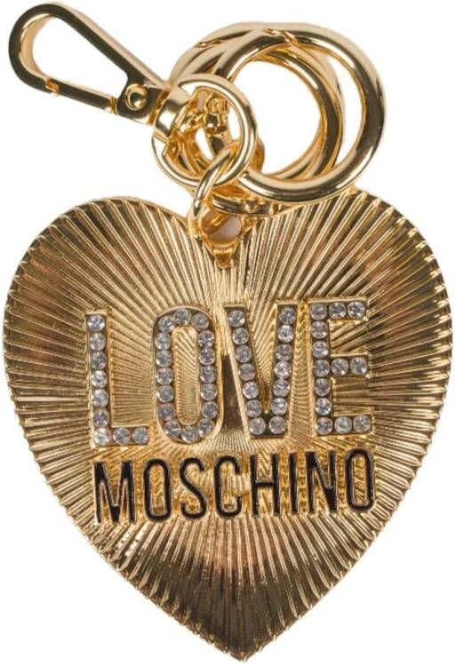 Love Moschino Hartvormige sleutelhanger met merklogo en Swarovski Yellow Dames
