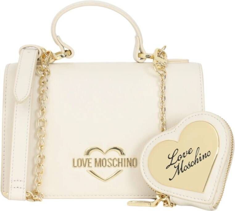 Love Moschino Witte Moschino Tas met Gouden Logo White Dames