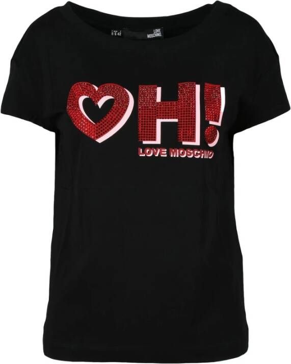 Love Moschino Katoenen T-Shirt Collectie Zwart Dames