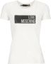 Love Moschino Katoenen T-shirt met Glitter Patch White Dames - Thumbnail 1