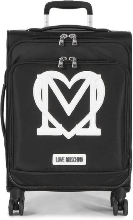 Love Moschino Kleine Nero Bianco Nylon Trolley Black Dames