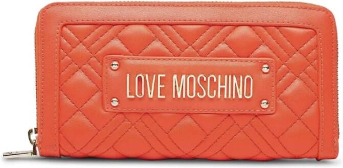 Love Moschino Polyurethaan portemonnee met meerdere vakken voor vrouwen Orange Dames