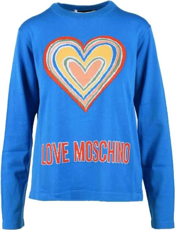 Love Moschino Lichtblauwe Breicollectie voor Vrouwen Blauw Dames