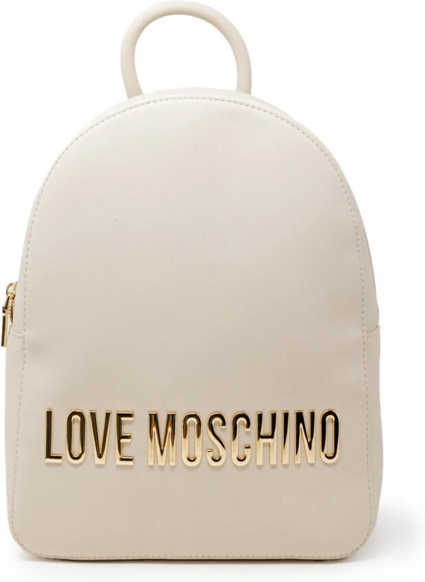 Love Moschino Beige Faux Leather Rugzak met Rits Beige Dames - Foto 3
