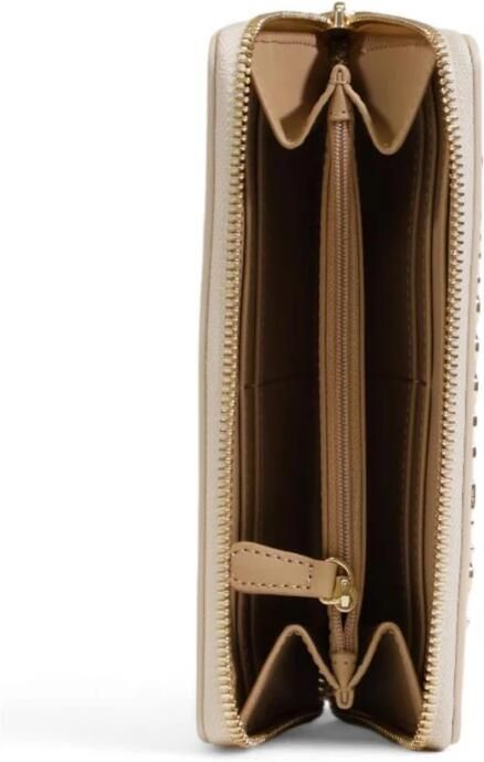 Love Moschino Beige Grote Portemonnee met Meerdere Compartimenten Beige Dames
