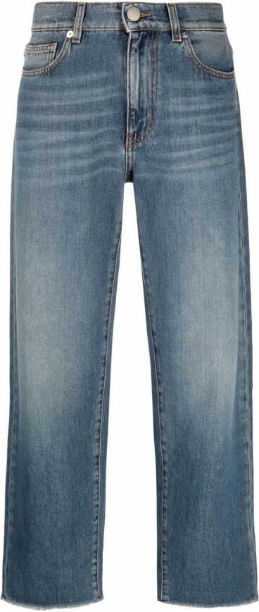 Love Moschino Blauwe Denim Straight Jeans Blue Dames