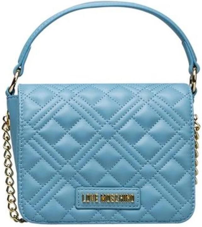 Love Moschino Blauwe Polyethyleen Handtas met Gouden Details Blue Dames - Foto 5