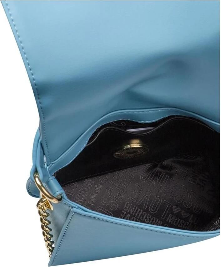 Love Moschino Blauwe Polyethyleen Handtas met Gouden Details Blue Dames