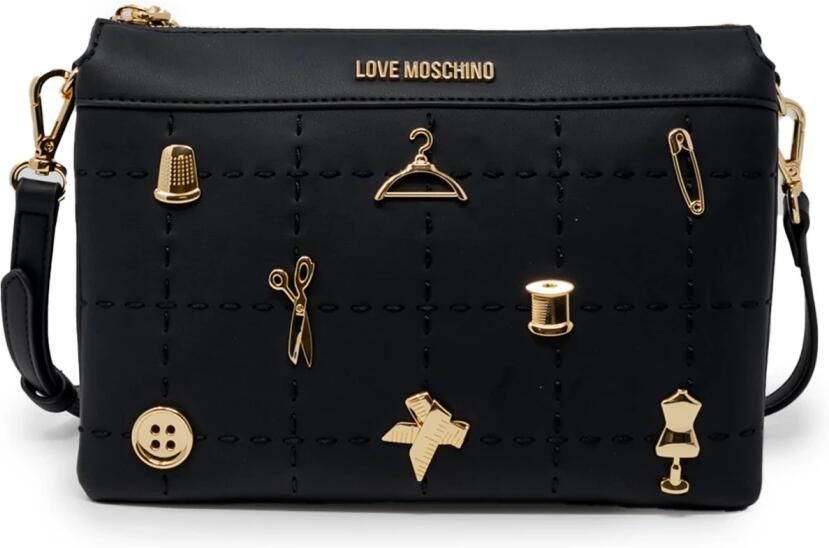 Love Moschino Gestructureerde polyurethaan handtas herfst winter collectie Black Dames - Foto 4