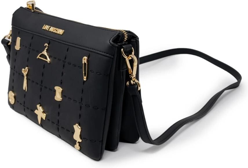 Love Moschino Gestructureerde polyurethaan handtas herfst winter collectie Black Dames - Foto 2