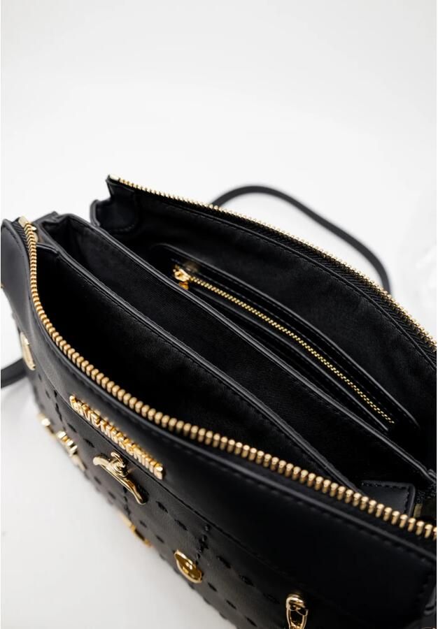 Love Moschino Gestructureerde polyurethaan handtas herfst winter collectie Black Dames