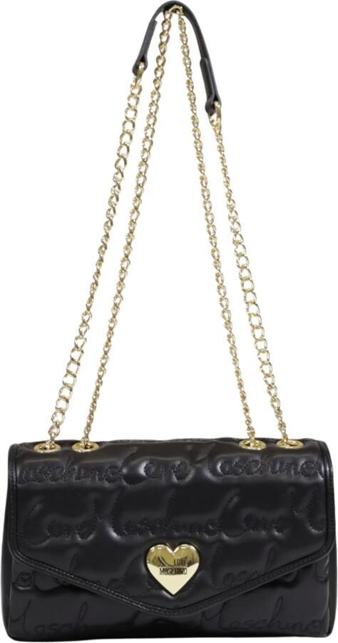 Love Moschino Zwarte polyurethaan handtas met strak ontwerp Black Dames - Foto 7