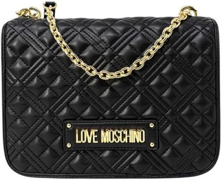 Love Moschino Gestructureerde polyurethaan handtas Herfst Winter collectie Black Dames