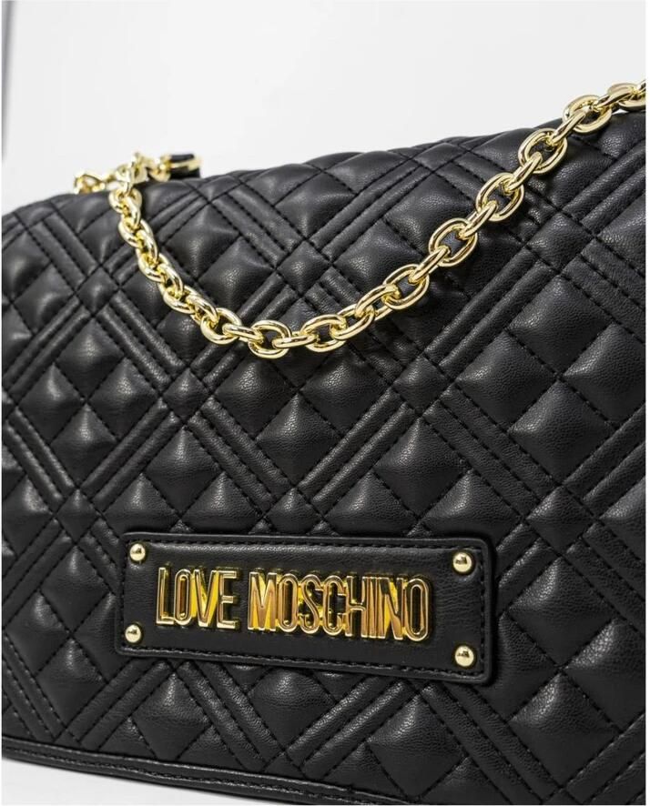 Love Moschino Gestructureerde polyurethaan handtas Herfst Winter collectie Black Dames - Foto 2
