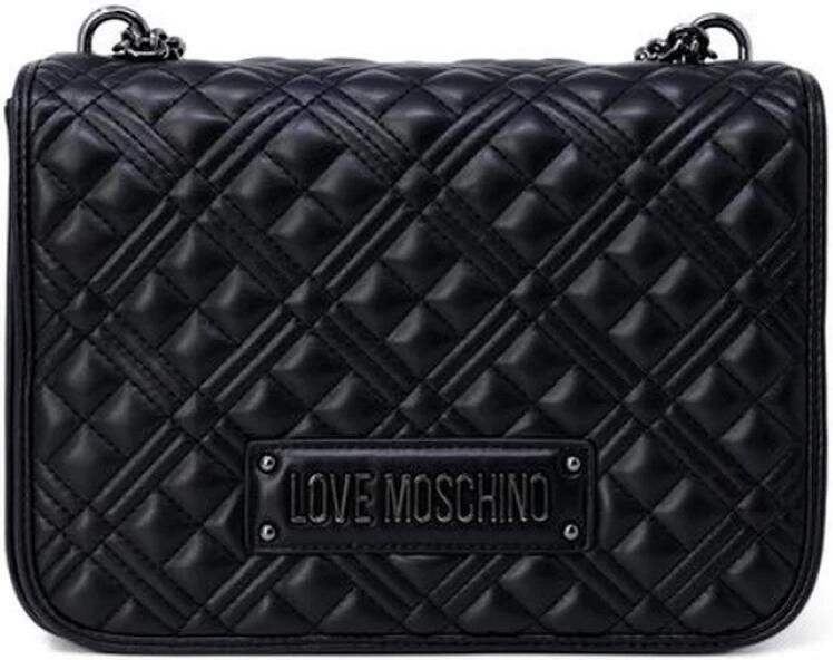 Love Moschino Gestructureerde polyurethaan handtas voor vrouwen Black Dames - Foto 4