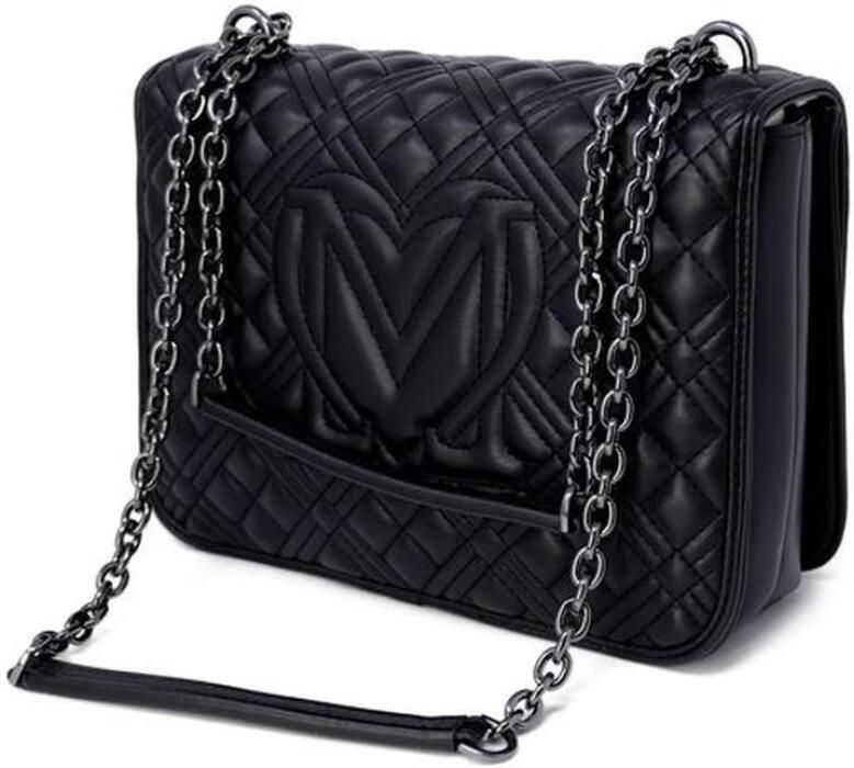 Love Moschino Gestructureerde polyurethaan handtas voor vrouwen Black Dames
