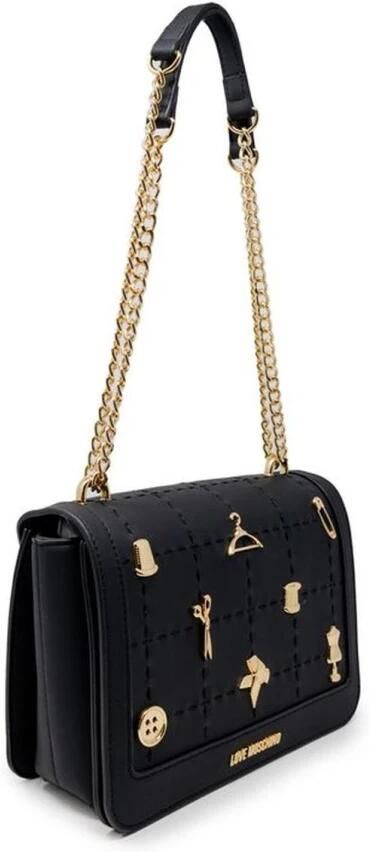 Love Moschino Gestructureerde polyurethaan handtas voor vrouwen Black Dames - Foto 2