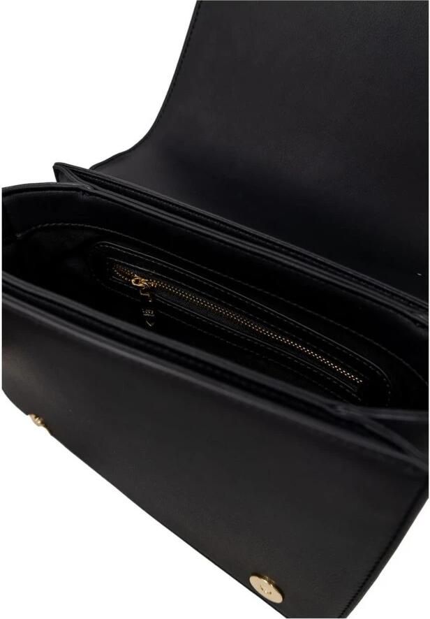 Love Moschino Gestructureerde polyurethaan handtas voor vrouwen Black Dames