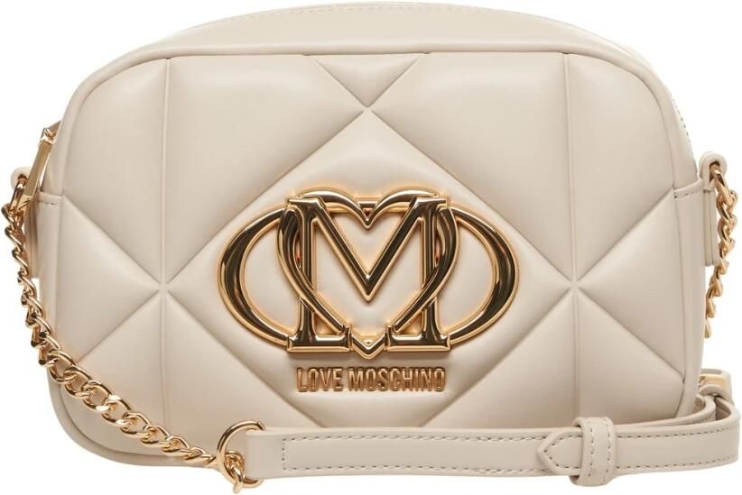 Love Moschino Gewatteerde Witte Schoudertas met Gouden Accenten White Dames - Foto 11