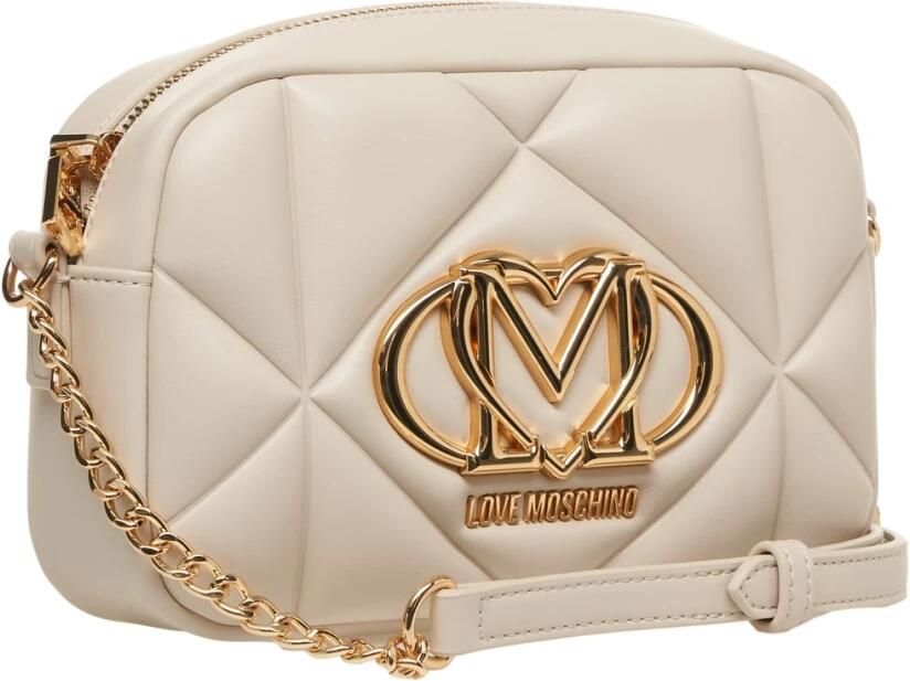 Love Moschino Gewatteerde Witte Schoudertas met Gouden Accenten White Dames - Foto 8
