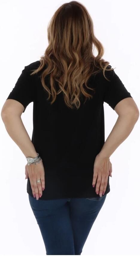 Love Moschino Zwarte katoenen T-shirt met multicolor logo Zwart Dames - Foto 3