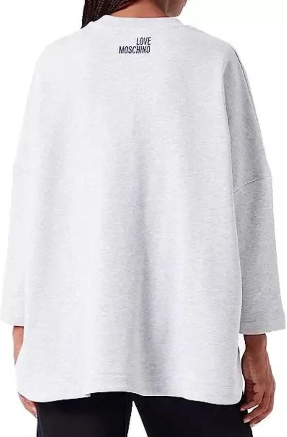 Love Moschino Glitter Print Oversized Crewneck Sweatshirt Gray Dames - Foto 2