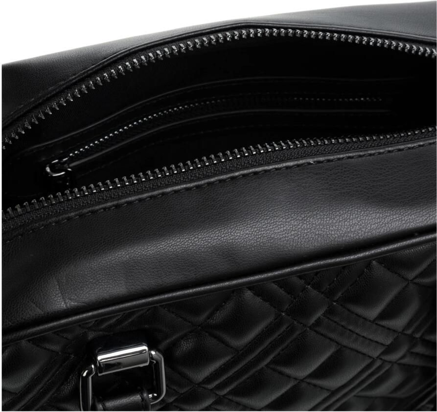 Love Moschino Zwarte Polyethyleen Handtas met Verstelbare Schouderriem Black Dames