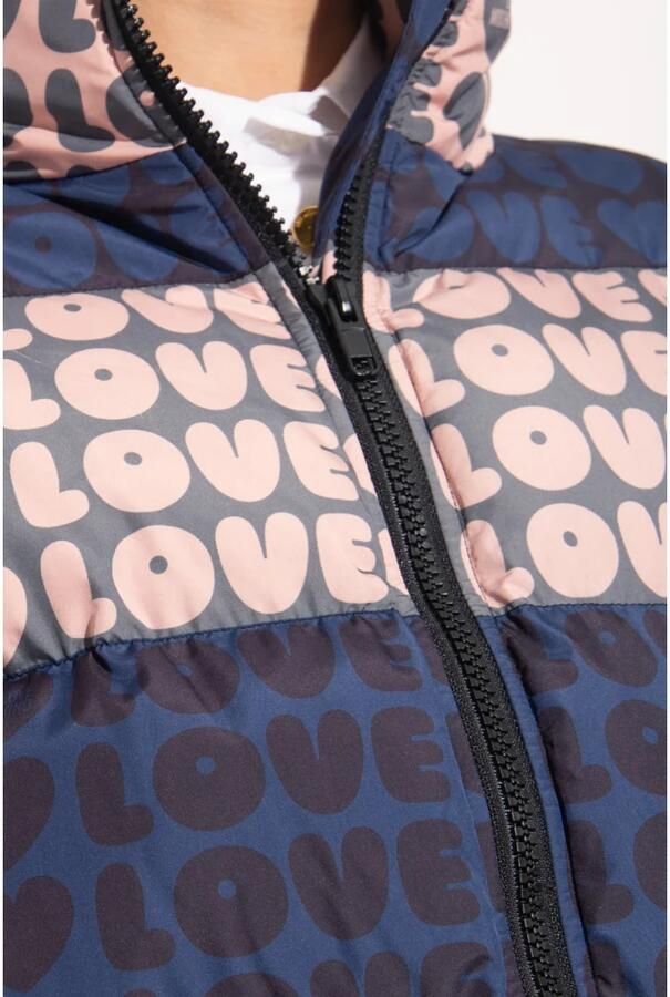 Love Moschino Blauw Roze Gewatteerd Jack voor Dames Multicolor Dames