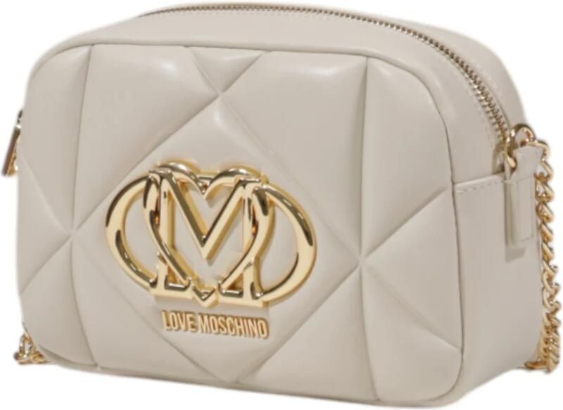 Love Moschino Gewatteerde Witte Schoudertas met Gouden Accenten White Dames - Foto 10