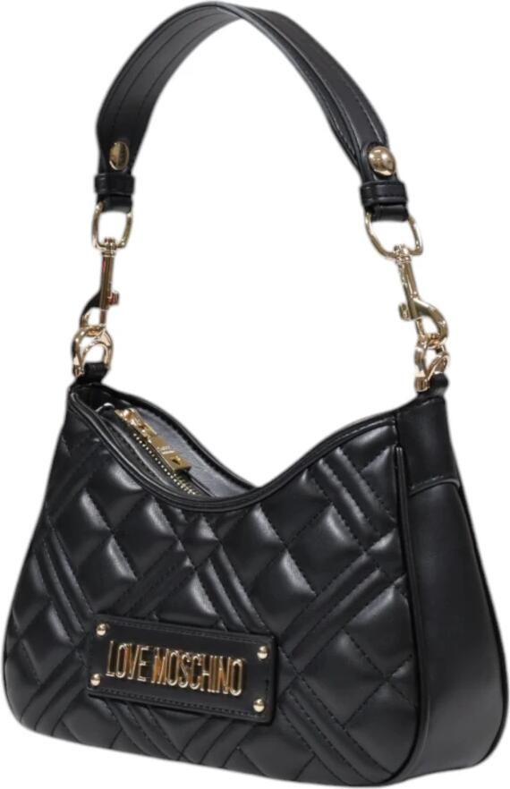 Love Moschino Zwarte Polyethyleen Handtas Elegant Ontwerp Vrouwen Black Dames - Foto 7