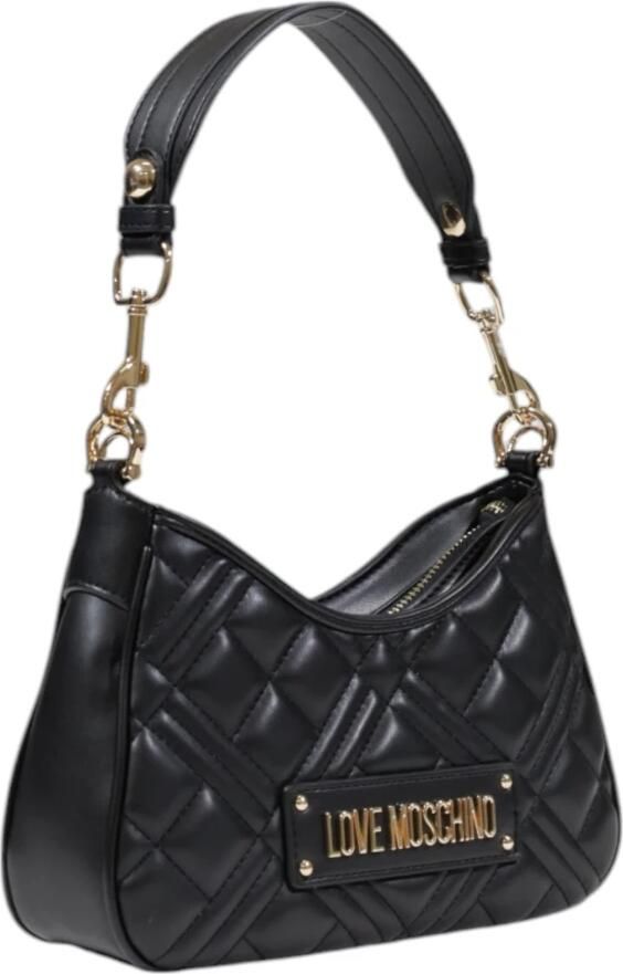 Love Moschino Zwarte Polyethyleen Handtas Elegant Ontwerp Vrouwen Black Dames - Foto 8