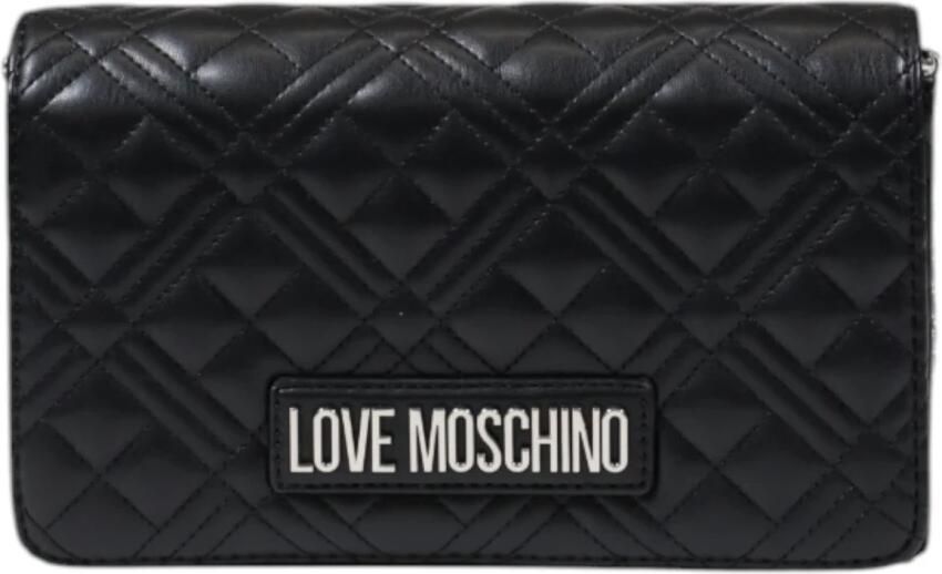 Love Moschino Gewatteerde Kettingportemonnee Clip Sluiting Black Dames - Foto 8