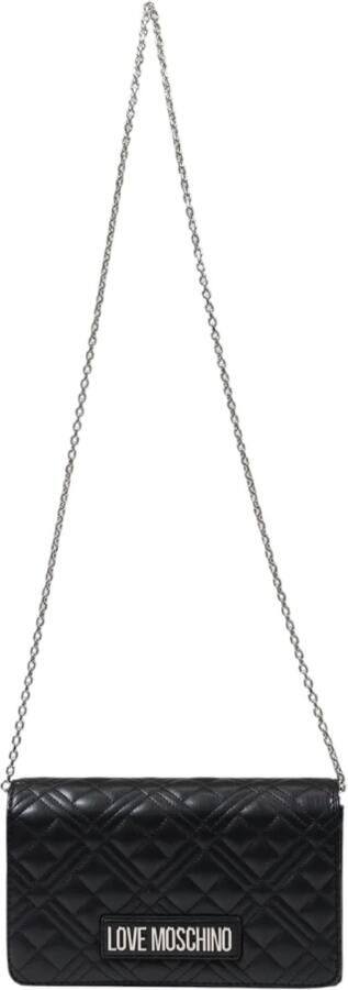 Love Moschino Gewatteerde Kettingportemonnee Clip Sluiting Black Dames - Foto 5