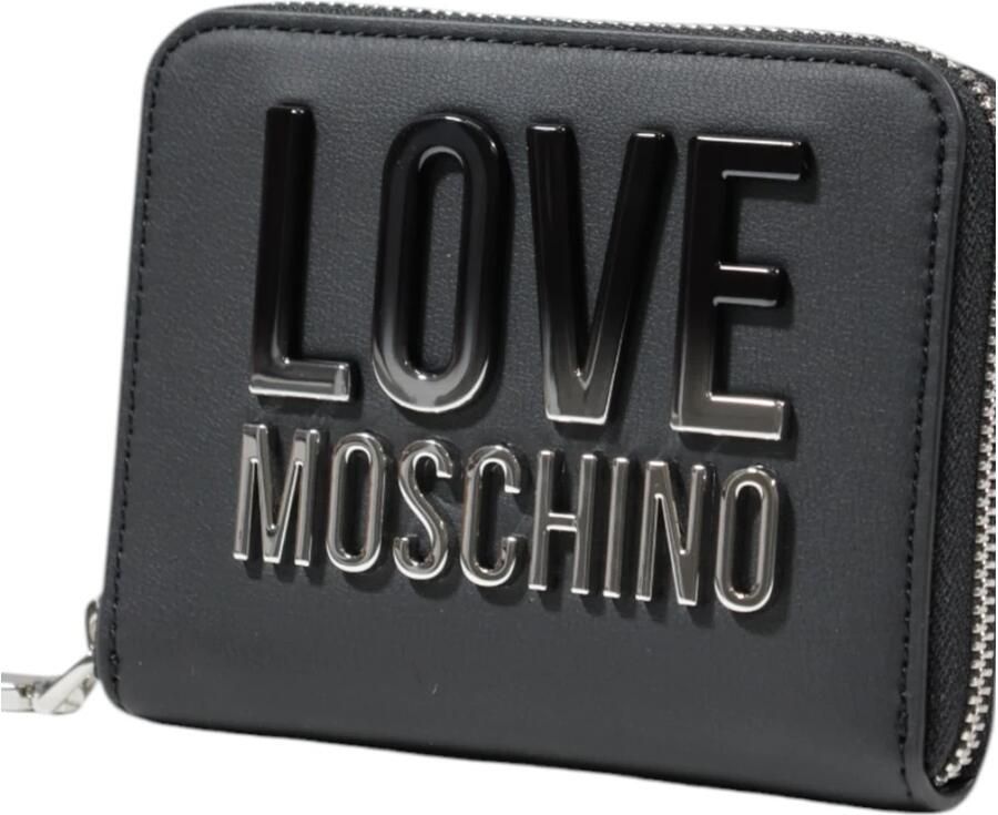 Love Moschino Zwarte Zip-Around Portemonnee met Ritssluiting Black Dames